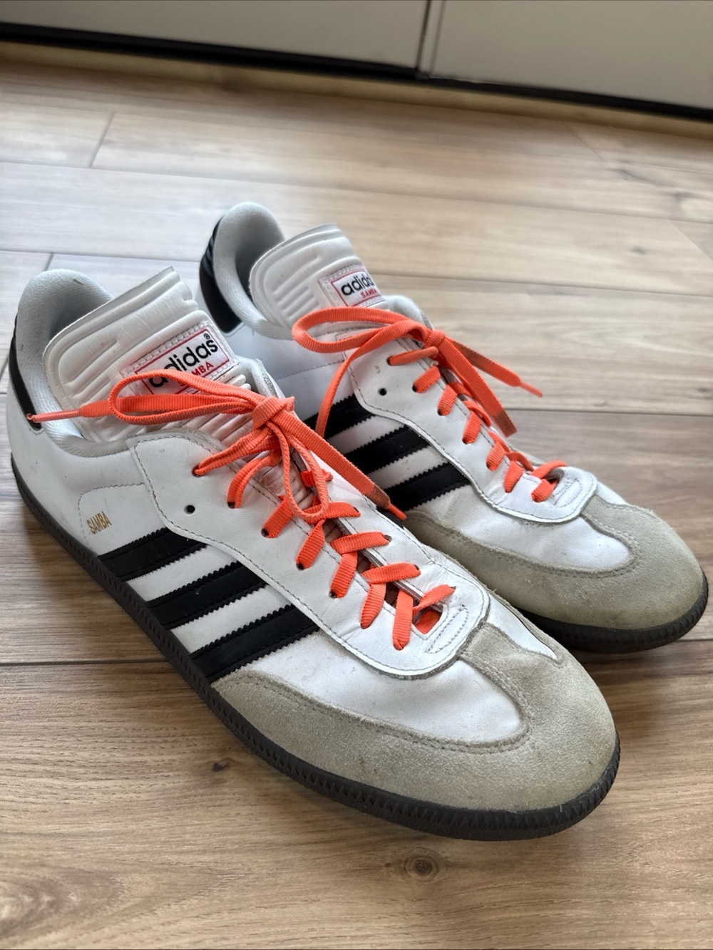 Adidas Mens Samba Classic 772109 White Leather Casual Shoes Sneakers Size 13